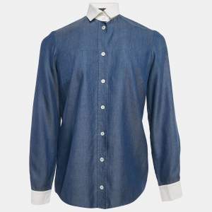 Gucci Blue Chambray Button Front Shirt L
