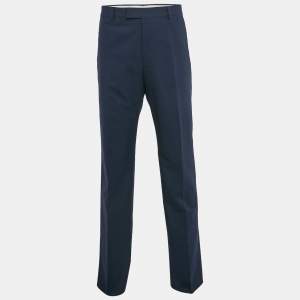 Gucci Navy Blue Cotton Tailored Trousers XXL