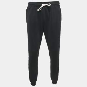 Gucci Black GG Side Stripe Cotton Knit Sweatpants L