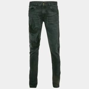 Gucci Dark Grey Washed Denim Regular Fit Denim Jeans L Waist 34"