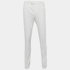 Gucci White Corduroy Regular Fit Trousers L