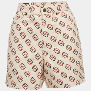 Gucci Off-White GG Print Denim Shorts S