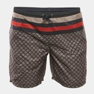 Gucci Navy Blue Diamante Print Nylon Swim Shorts S