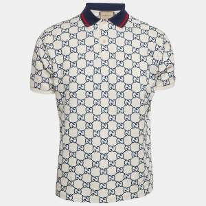 Gucci GG Embroidered Cotton Pique Polo T-Shirt S