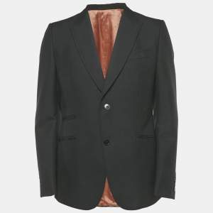 Gucci Black Wool Single Breasted Blazer L