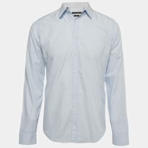 Gucci Blue Cotton Long Sleeve Skinny Shirt M
