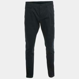 Pre Owned Gucci Navy Blue Cotton Formal Trousers  L