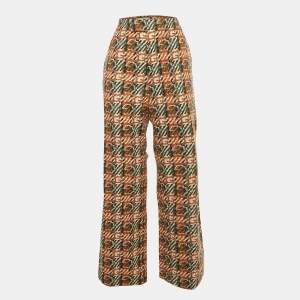 Pre Owned Gucci Multicolor Patterned Cotton Trousers M