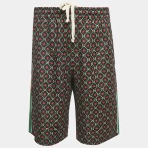 Pre Owned Gucci Black GG and Star Print Cotton Web Trim Shorts XL