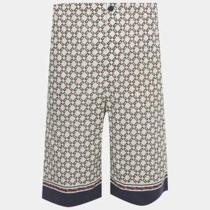 Pre Owned Gucci White GG Print Cotton Shorts XL