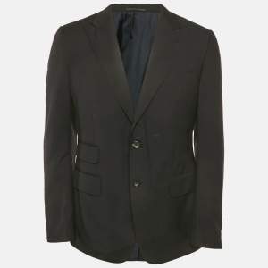 مملوكة مسبقًا Gucci Black Wool Regular Fit Blazer L