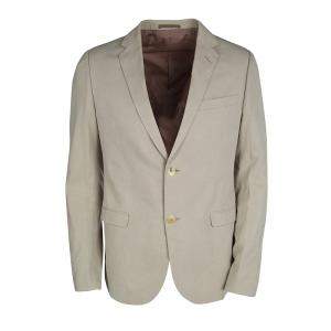 Gucci Beige Cotton Regular Fit Two Button Blazer L