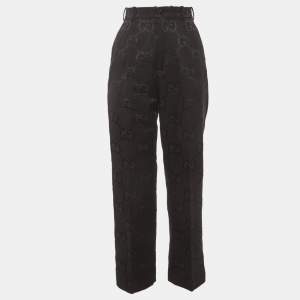 مملوكة مسبقًا Gucci Black GG Jumbo Canvas Trousers M