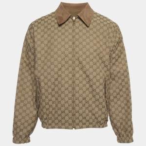 مملوكة مسبقًا Gucci Brown GG Jacquard Canvas and Cotton Reversible Jacket S