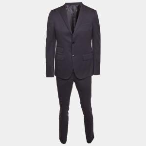 Pre Owned Gucci Navy Blue Wool Regular Fit Blazer & Pants Suit M