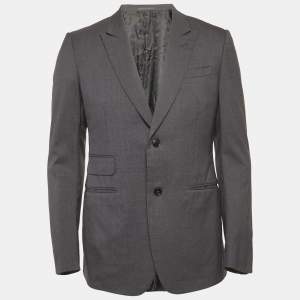 Pre Owned Gucci Grey Wool Regular Fit Blazer M