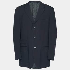 مملوكة مسبقًا Gucci Vintage Black Wool Regular Fit Blazer XXL