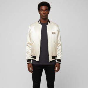مملوكة مسبقًا Gucci Black/Cream Monogram Nylon Reversible Bomber Jacket XXXL