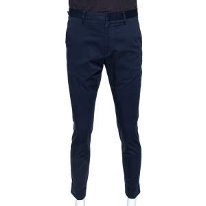 Gucci Navy Blue Stretch Cotton Slim Fit Riding Pants M
