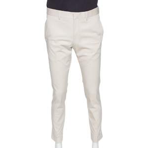 Gucci Cream Stretch Cotton Regular Fit Pants M