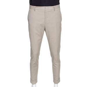 Gucci Beige Stretch Cotton Slim Fit Riding Pants L