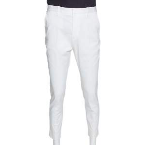 Gucci White Stretch Cotton Slim Fit Riding Pants L
