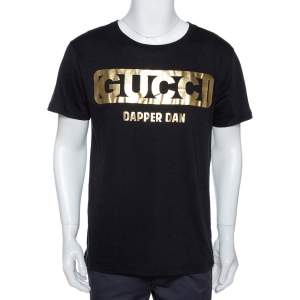 Gucci Black Cotton Dapper Dan Oversized Crew Neck T Shirt M 
