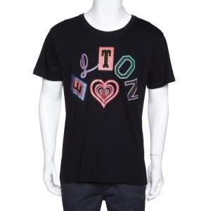 Gucci X Elton John Black Elton Print Cotton Distressed T-Shirt S