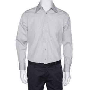 Gucci Brown Striped Cotton Button Front Shirt S