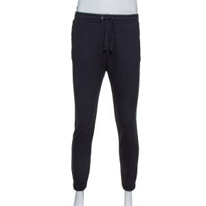 Gucci Black Logo Print Washed Cotton Jogging Pants XS