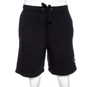 Gucci Black Logo Print Cotton Jersey Shorts M