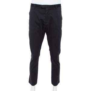 Gucci Black Cotton Straight Leg Chino Trousers XXXL