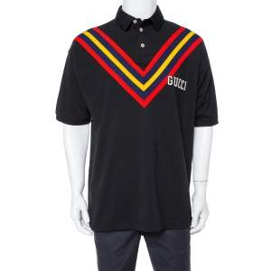 Gucci x Yankees Black Cotton Pittsburgh Pirates Applique Oversized Polo T-Shirt L