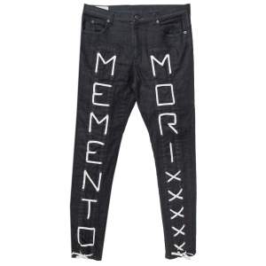 Gucci Black Denim Momento Mori Detail Super Skinny Jeans L