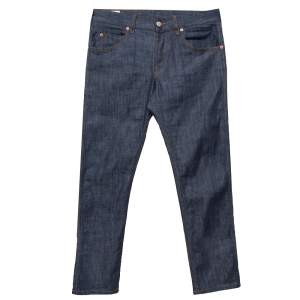 Gucci Navy Blue Denim Tapered Washed Jeans M