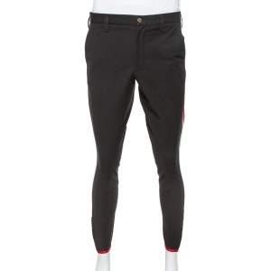 Gucci Black Gabardine Side Stripe Detail Stretch Trousers L  