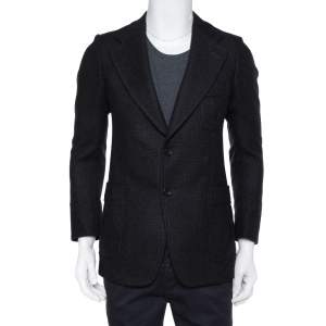 Gucci Black Wool Button Front Blazer M