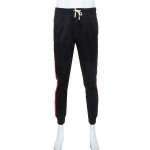 Gucci Black Jersey Web Stripe Detail Sylvie Sweatpants M