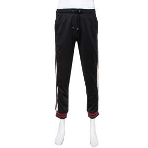 Gucci Black Jersey Side Stripe Detail Technical Joggers S