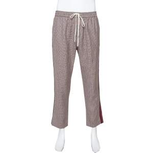 Gucci Multicolor Houndstooth Patterned Wool & Mohair Track Pants L