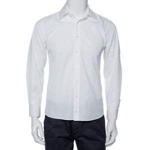 Gucci White Cotton Logo Jacquard Detail Button Front Fitted Shirt XL