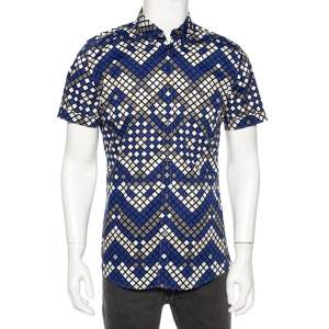 Gucci Multicolored Patterned Cotton Short Sleeve Shirt M