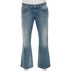 Gucci Light Washed Blue Denim Short Skinny Flared Jeans L
