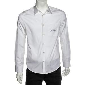 Gucci White Cotton L'Aveugle Par Amour Embroidered Duke Shirt M
