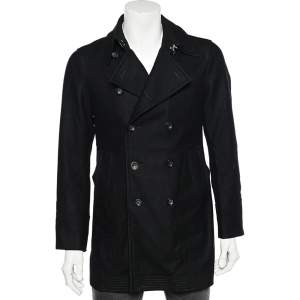 Gucci Black Wool Double Breasted Coat S