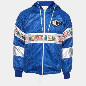 Gucci Blue Perforated Net Magnetismo Jacket S
