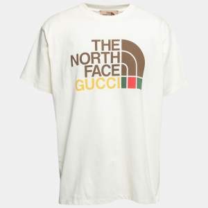 Gucci x The North Face Cream Logo Printed Cotton Oversized T-Shirt S