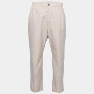 Gucci Beige Cotton Elastic Waist Trousers XL Waist 34" 