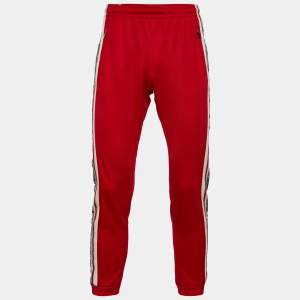 Gucci Red Technical Jersey Contrast GG Tape Detail Track Pants S