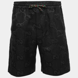 Gucci Black GG Jumbo Canvas Bermuda Shorts M   